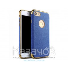 Силиконовая накладка iPhone 7 iPaky Leather with Chrome Blue