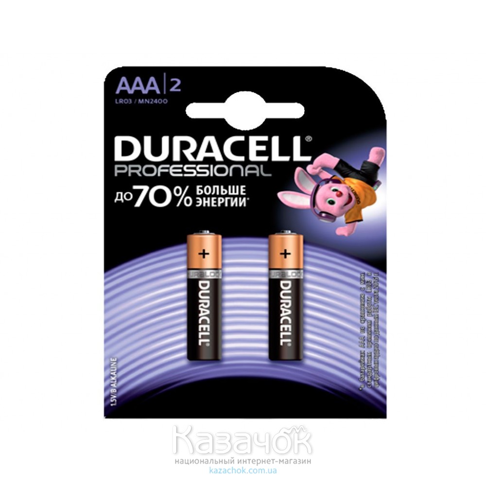 Батарейка Duracell LR03 MX2400 KPD 02*20 TURBO MAX 1x2 шт.