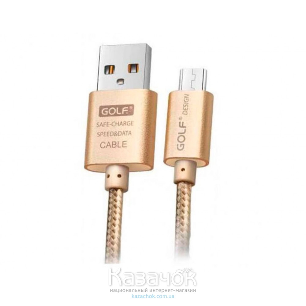 USB-кабель Golf GC-10m Metal Micro USB Gold