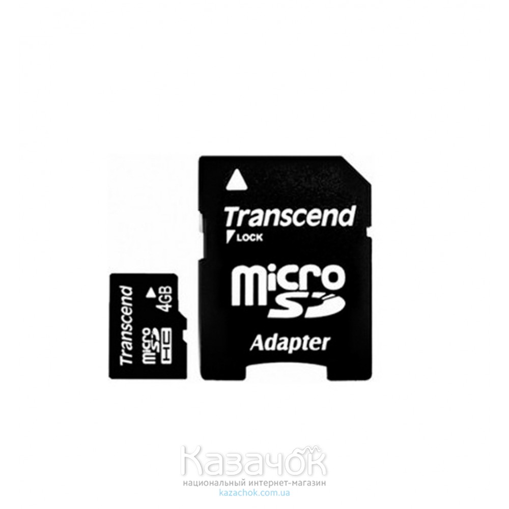 Transcend microSDHC 4GB Class 4 + SD Adapter
