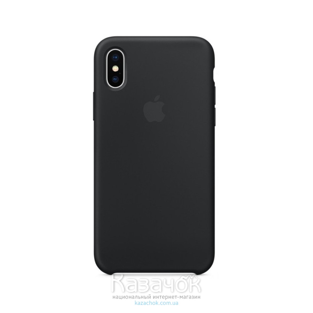 Силиконовая накладка для Apple iPhone X/XS Silicone Case Black