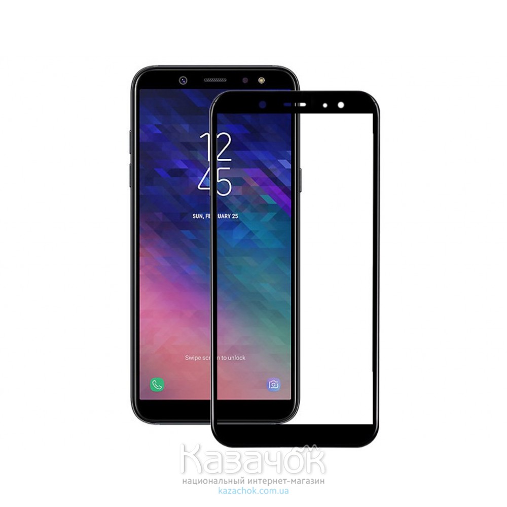 Защитное стекло Samsung A6 (2018) A600 5D Black