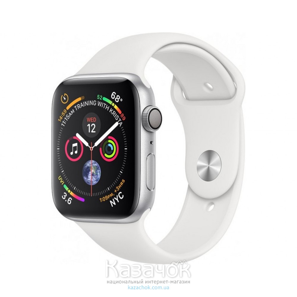 Apple Watch Series 4 GPS 40mm Silver Aluminum Case with White Sport Band (MU642)