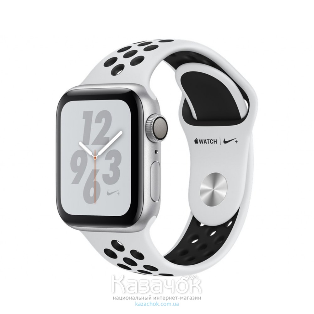 Apple Watch Series 4 GPS 40mm Silver Aluminum Case with Pure Platinum/Black Nike Sport Band (MU6H2)
