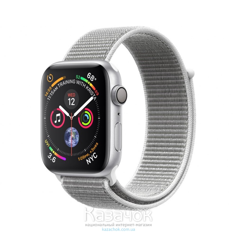 silver aluminum case with summit white nike sport loop