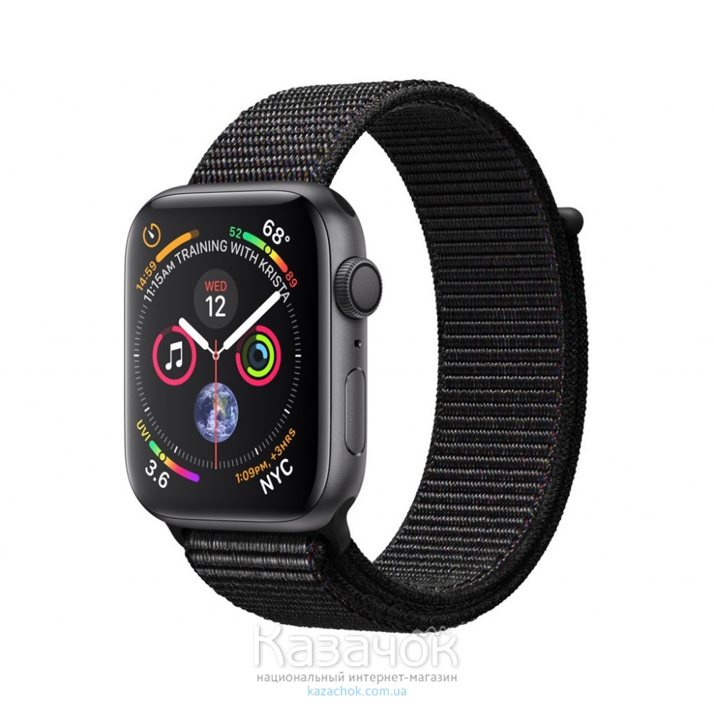 Apple Watch Series 4 GPS 40mm Space Grey Aluminium Case with Black Sport Loop (MU672)