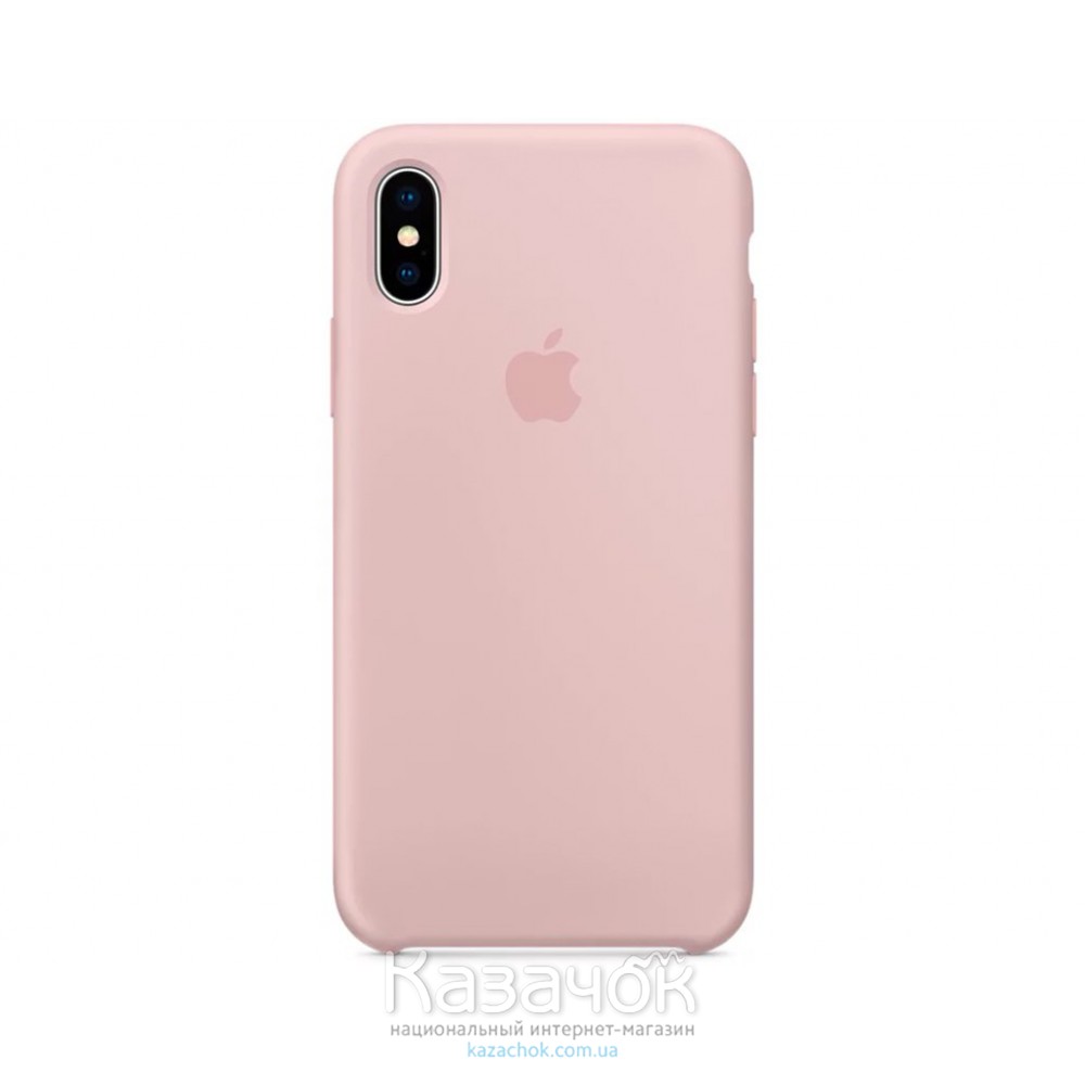 Силиконовая накладка для Apple iPhone X/XS Silicone Case Pink