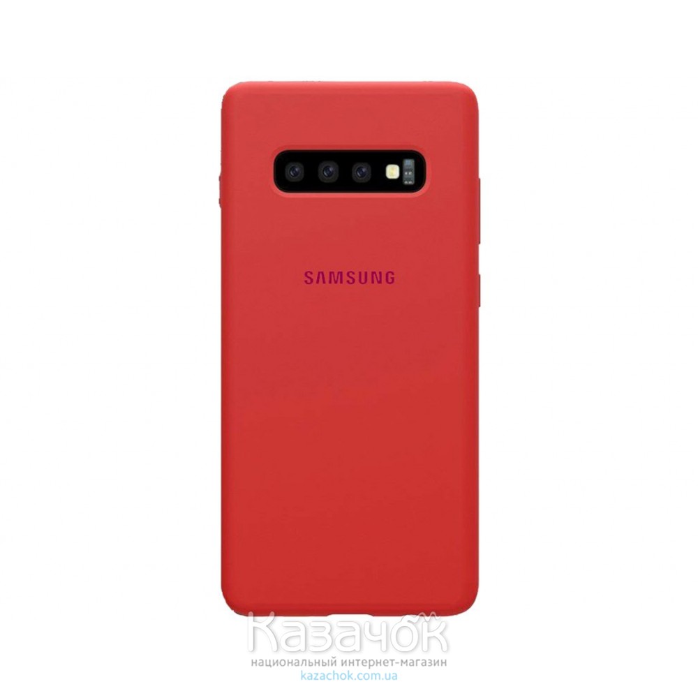 Силиконовая накладка Silicone Case для Samsung S10/G973 2019 Red