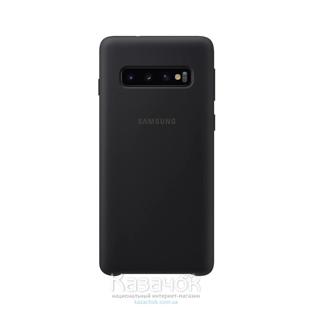 Силиконовая накладка Silicone Case для Samsung S10 Plus 2019 Black