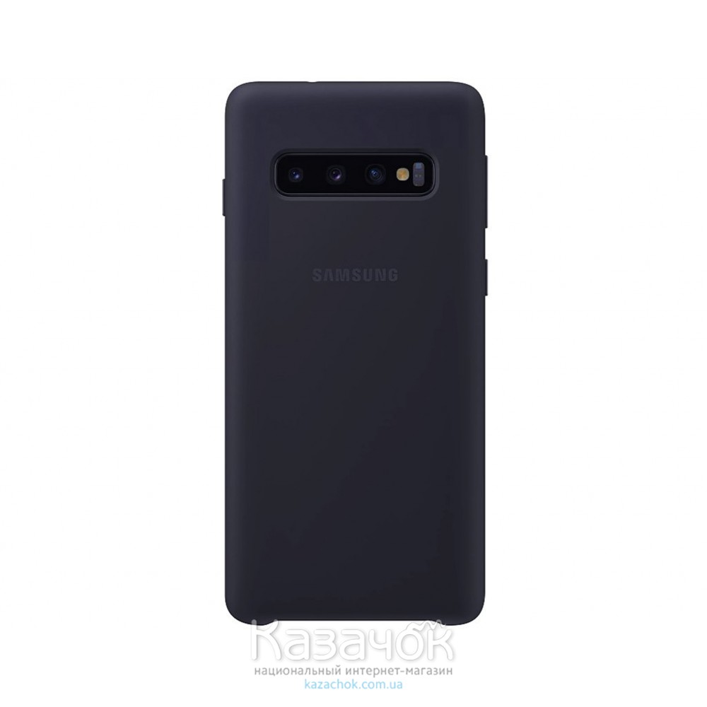 Силиконовая накладка Silicone Case для Samsung S10 Plus 2019 Navy blue