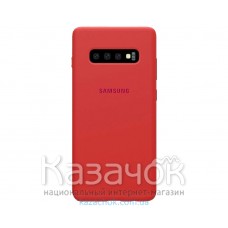 Силиконовая накладка Silicone Case для Samsung S10 Plus 2019 Red