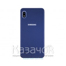 Силиконовая накладка Silicone Case для Samsung A10 2019 A105 Navy blue