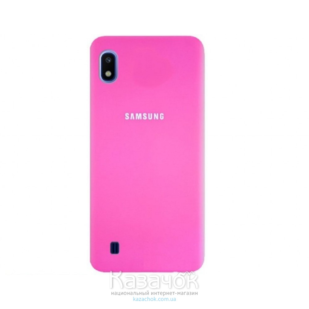 Силиконовая накладка Silicone Case для Samsung A10 2019 A105 Pink