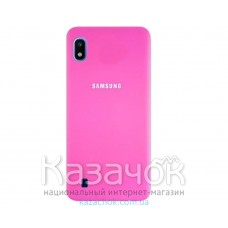 Силиконовая накладка Silicone Case для Samsung A10 2019 A105 Pink