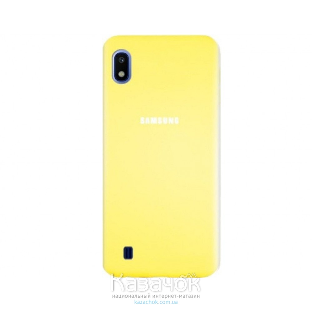 Силиконовая накладка Silicone Case для Samsung A10 2019 A105 Yellow