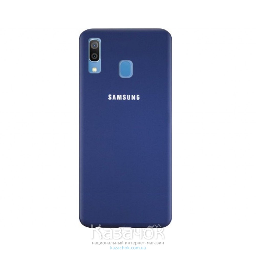 Силиконовая накладка Silicone Case для Samsung A30 2019 A305 Navy blue