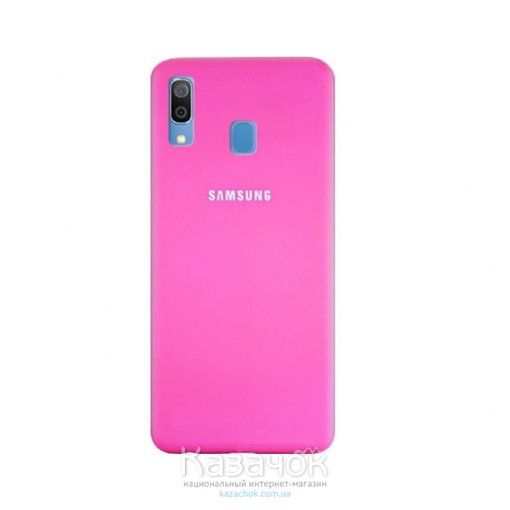 Силиконовая накладка Silicone Case для Samsung A30 2019 A305 Pink