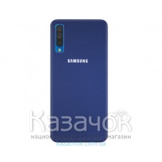 Силиконовая накладка Silicone Case для Samsung A50 2019 A505 Navy blue