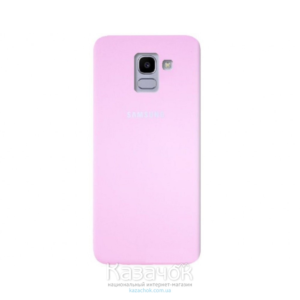 Силиконовая накладка Silicone Case для Samsung J6 2018 J600 Pink