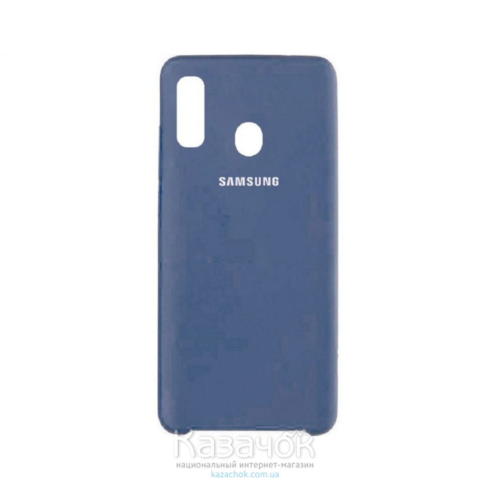 Силиконовая накладка Silicone Case для Samsung A40 2019 A405 Navy blue