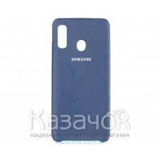 Силиконовая накладка Silicone Case для Samsung A40 2019 A405 Navy blue