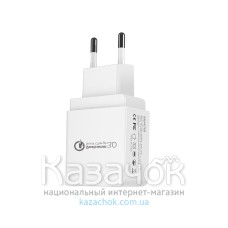 Ixtone (GS-551) Сетевое зарядное устройство Qualcomm Quick Charge 3.0/3.6-6V-3A/6-9V-2A/9 EU White (BULK)
