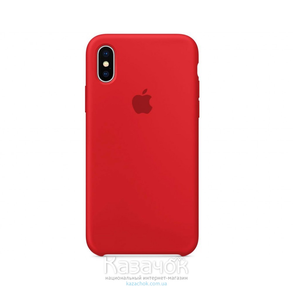 Силиконовая накладка Silicone Case для iPhone XS Max Red