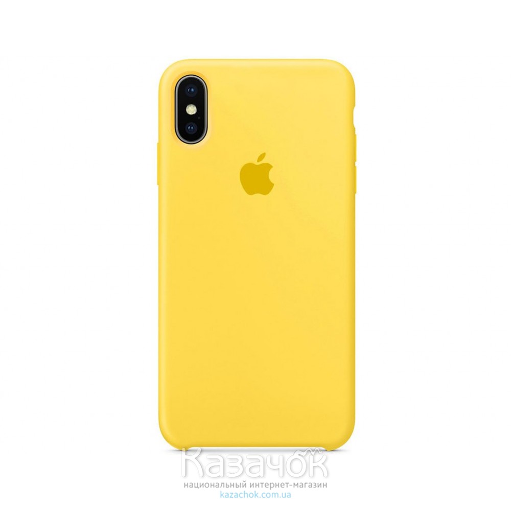 Силиконовая накладка Silicone Case для iPhone XS Max Yellow