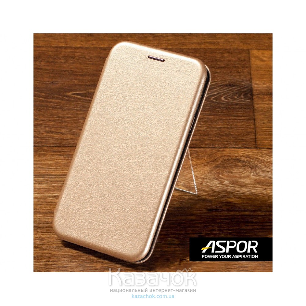 Чехол-книжка Aspor для Samsung A20s 2019 A207 Leather Gold