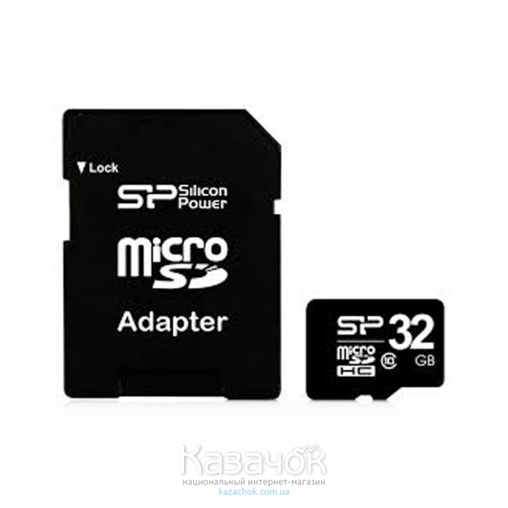 MicroSDHC 32 GB Silicon Power Class 10 + SD Adapter