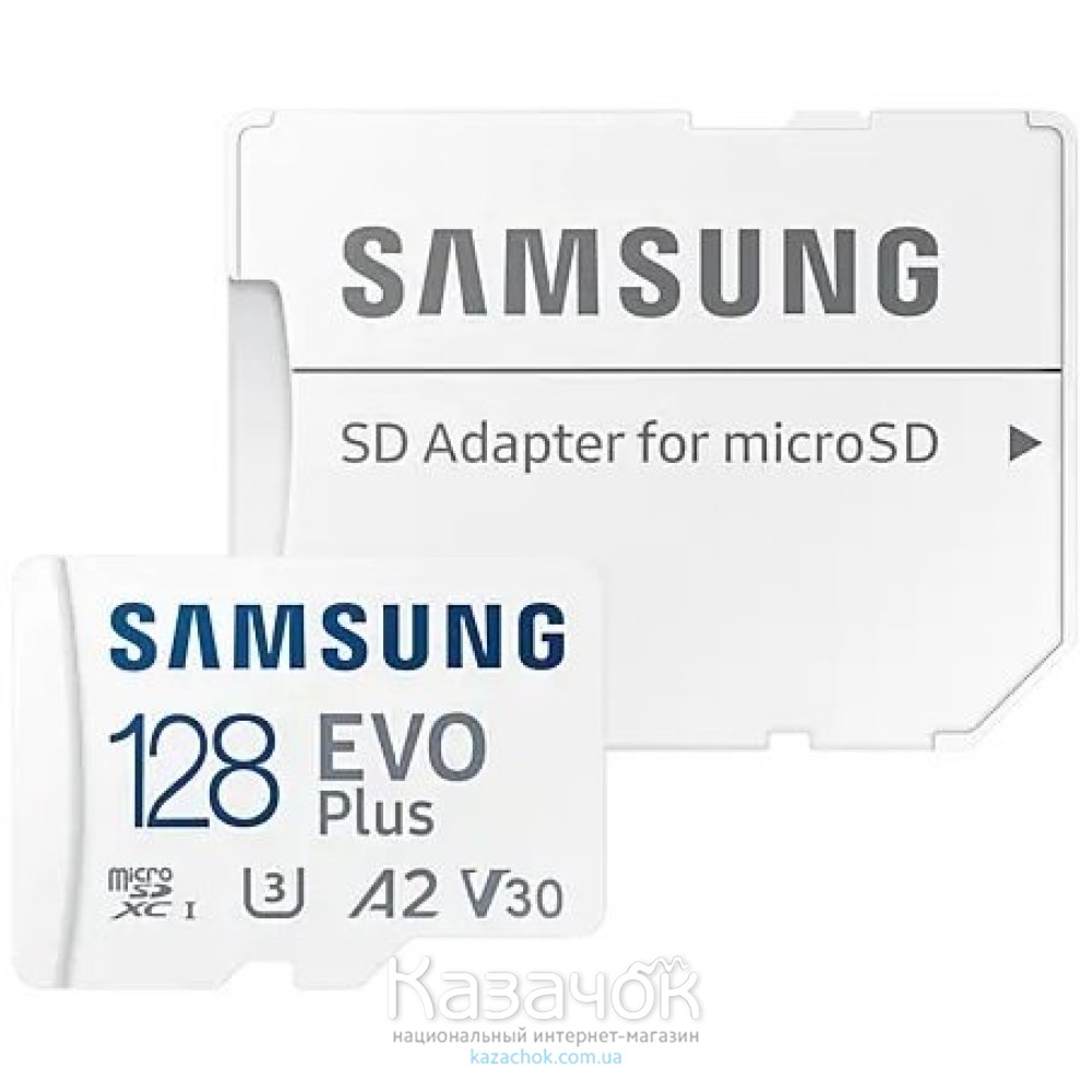 Карта памяти Samsung microSDXC 128GB EVO PLUS A2 V30 + SD адаптер (MB-MC128KA/RU)