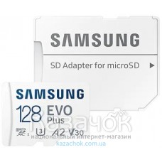 Карта памяти Samsung microSDXC 128GB EVO PLUS A2 V30 + SD адаптер (MB-MC128KA/RU)