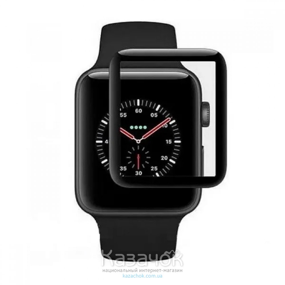 Защитное стекло 10D PET + PMMA для Apple Watch 42 mm black
